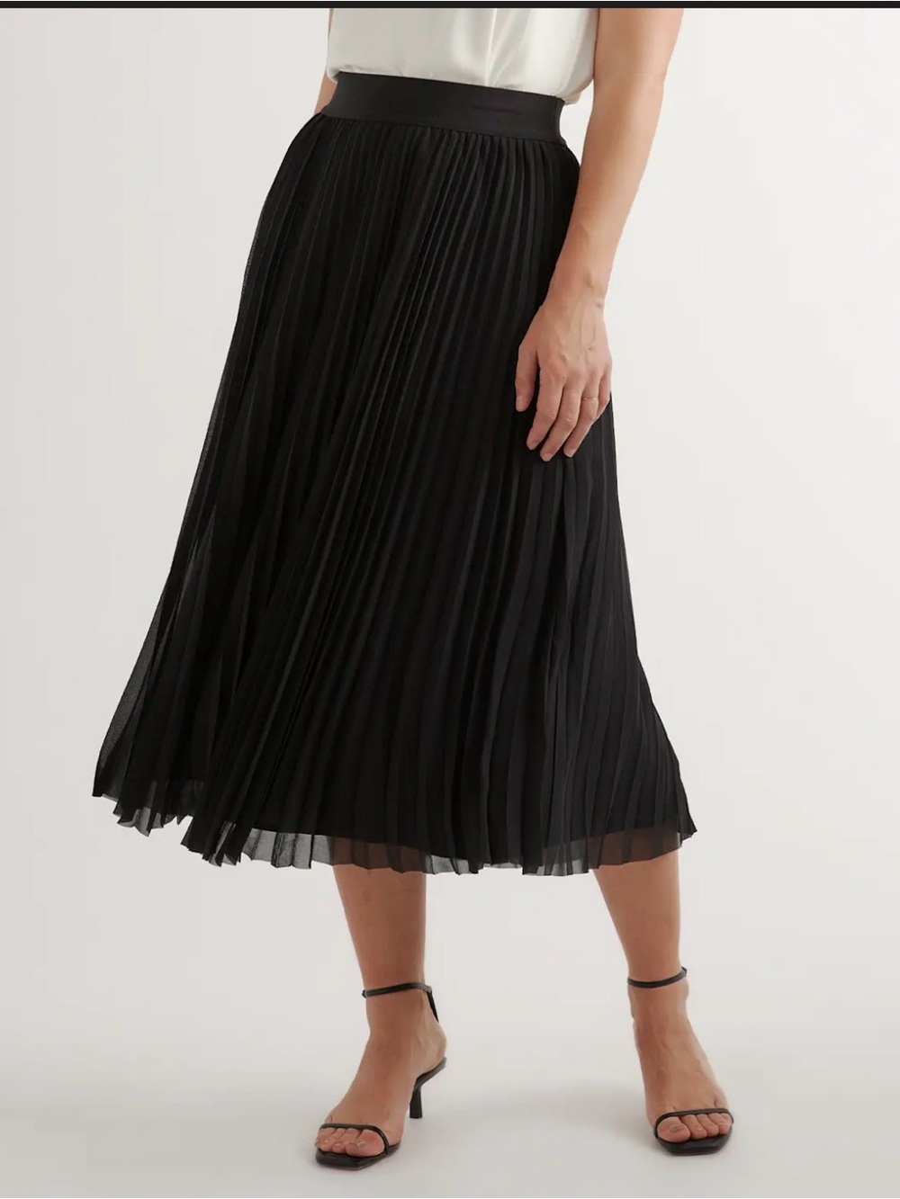 Quince Chiffon Pleated Midi Skirt